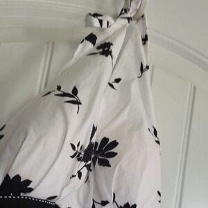 White House Black Market Black and White Backless Dress